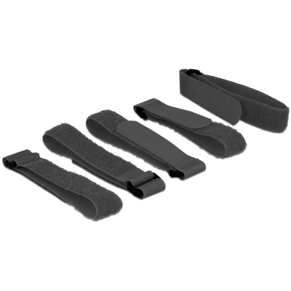 Delock Klittenband kabelbinder (l x b) 300 mm x 20 mm Zwart 5 stuk(s)