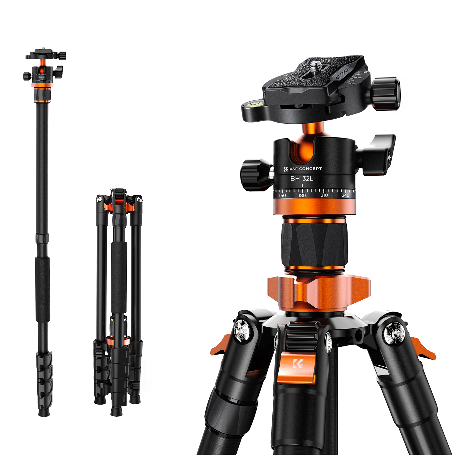 K&F Concept Statief Extra Hoog K255A7 230cm met monopod