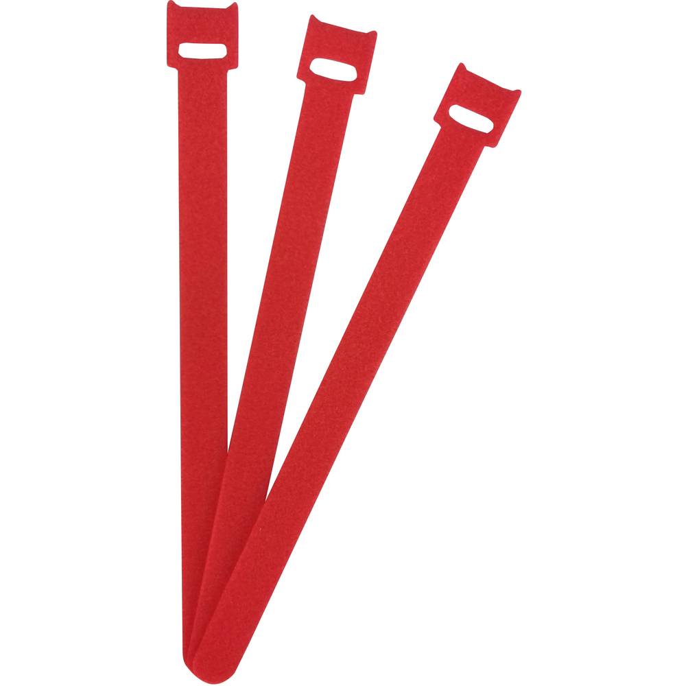 FASTECH Klittenband kabelbinder Om te bundelen Haak- en lusdeel (l x b) 200 mm x 13 mm Rood 100 stuk(s)