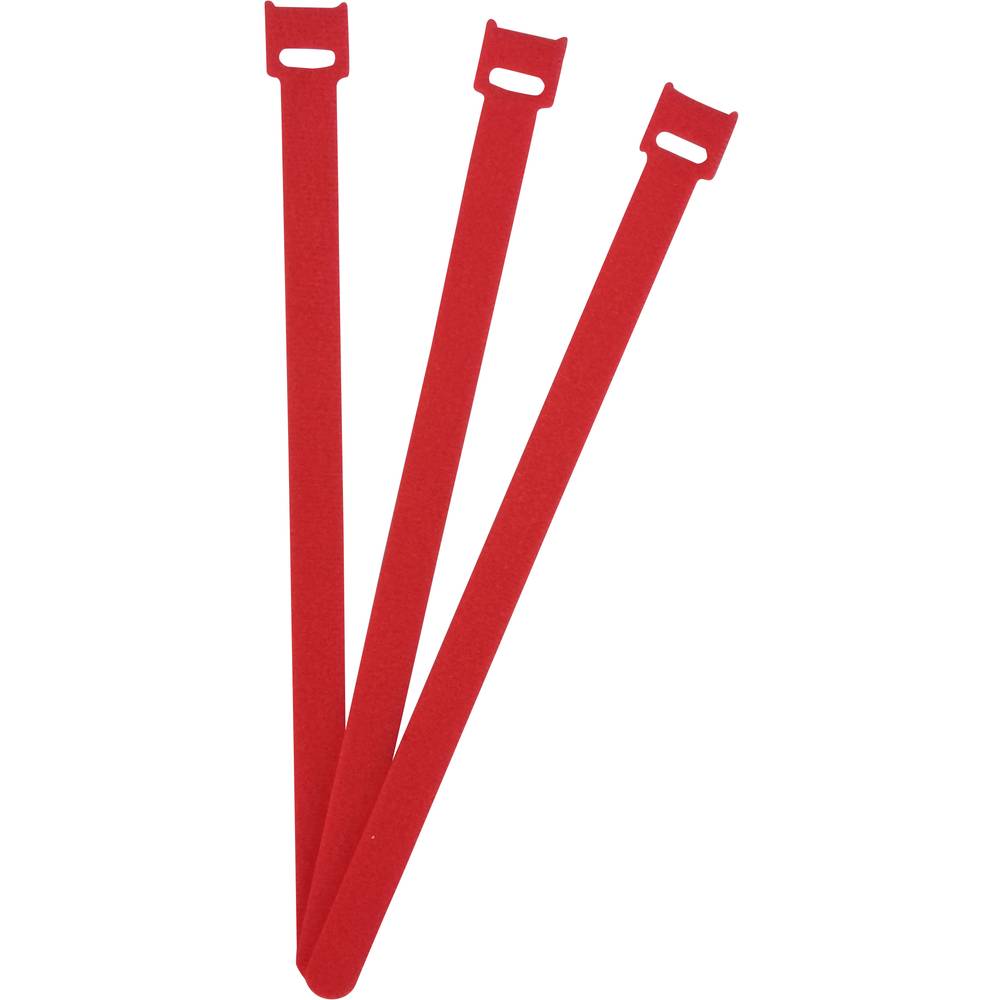 FASTECH Klittenband kabelbinder Om te bundelen Haak- en lusdeel (l x b) 250 mm x 13 mm Rood 100 stuk(s)