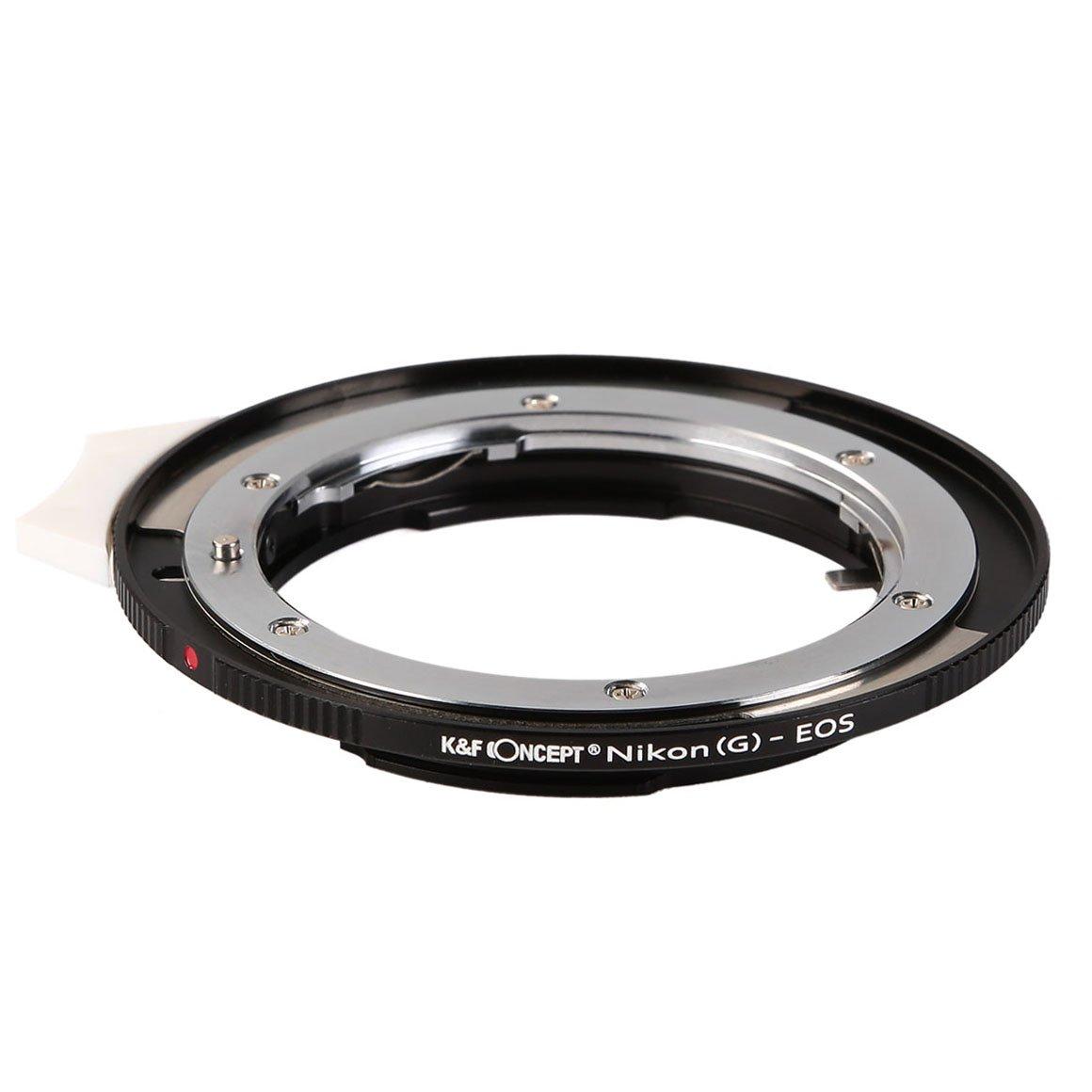 Nippon-Mart Electronics Concept Lens Mount Adapter F-type vatting lens Canon EF-vatting met diafragmahendel K&F KF-NGEF (Nikon (G-compatibel) conversie) zwart