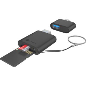 ICY BOX IB-CR204-CU3 geheugenkaartlezer USB 3.2 Gen 1 (3.1 Gen 1) Type-A/Type-C Zwart
