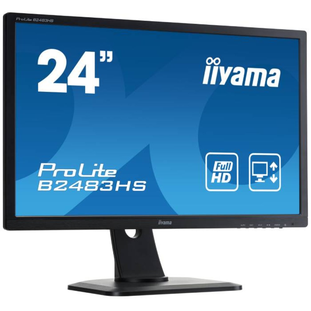Iiyama ProLite B2483HS-B1 - 24 inch - 1920x1080 - DVI - HDMI - VGA - Zwart
