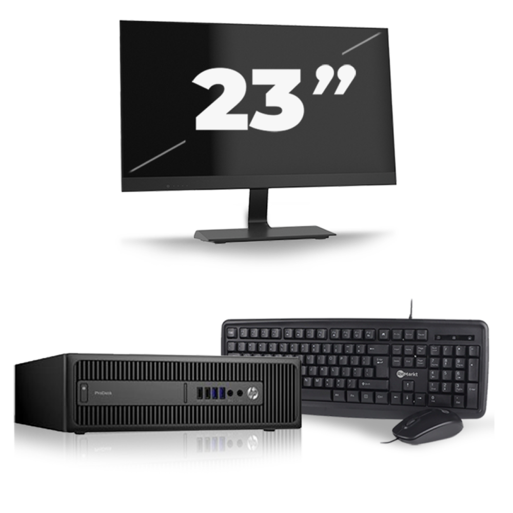 HP ProDesk 600 G2 SFF - Intel Core i3-6e Generatie - 8GB RAM - 256GB SSD - Windows 11 + 1x 23 inch Monitor