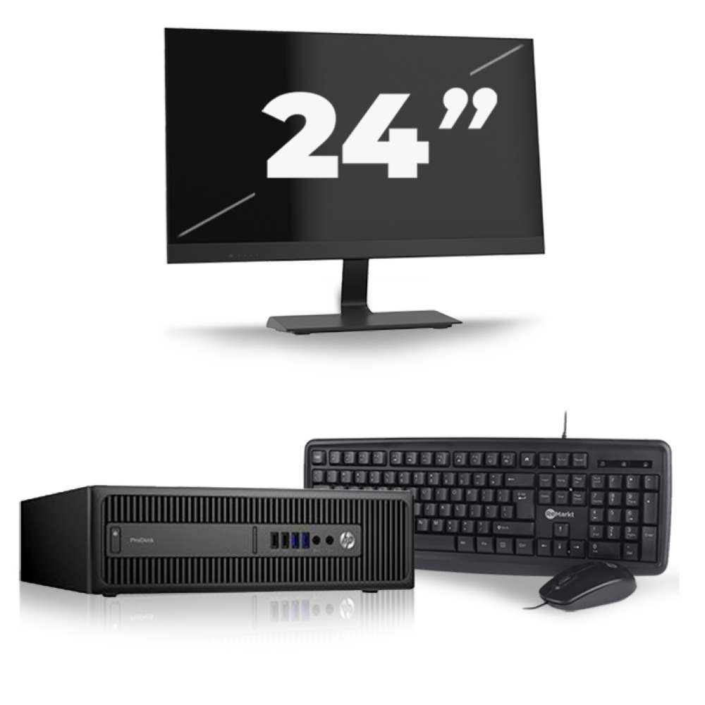 HP ProDesk 600 G2 SFF - Intel Core i5-6e Generatie - 8GB RAM - 256GB SSD - Windows 11 + 1x 24 inch Monitor