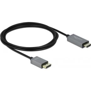 DeLock 85929 video kabel adapter 2 m HDMI Type A (Standaard) DisplayPort Zwart, Grijs