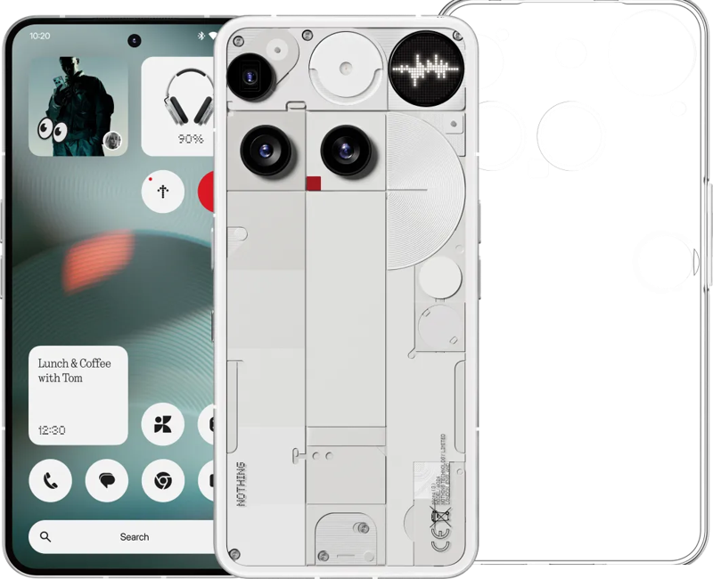 Nothing Tech Nothing Phone (3) 256GB Wit 5G + Just in Case Back Cover Transparant