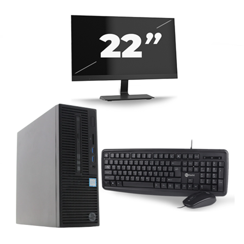 HP 280 G2 SFF - Intel Core i3-6e Generatie - 8GB RAM - 256GB SSD - Windows 11 + 1x 22 inch Monitor
