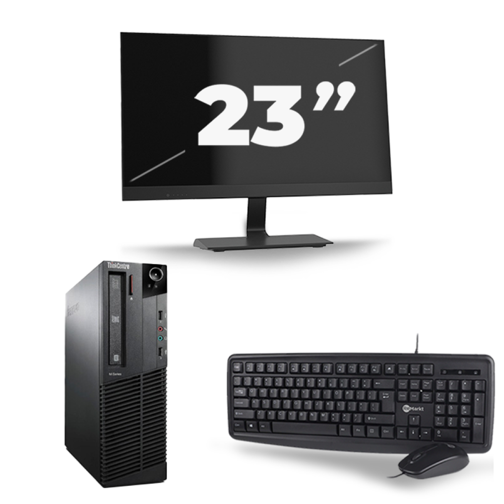 Lenovo ThinkCentre M92P SFF - Intel Core i3-3e Generatie - 8GB RAM - 256GB SSD - Windows 10 + 1x 23 inch Monitor