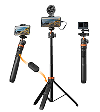 K&F Concept Selfie Stick Statief 153cm met telefoonhouder
