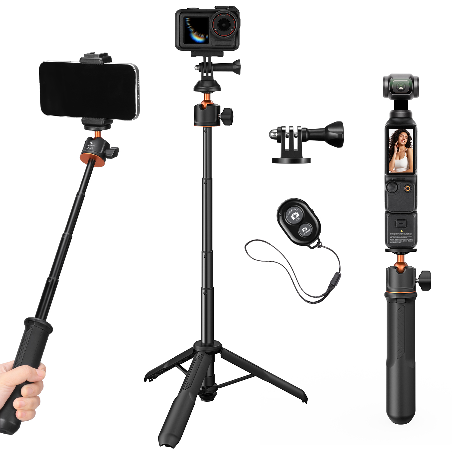 K&F Concept MS11 Selfie Stick statiefje 60cm met remote
