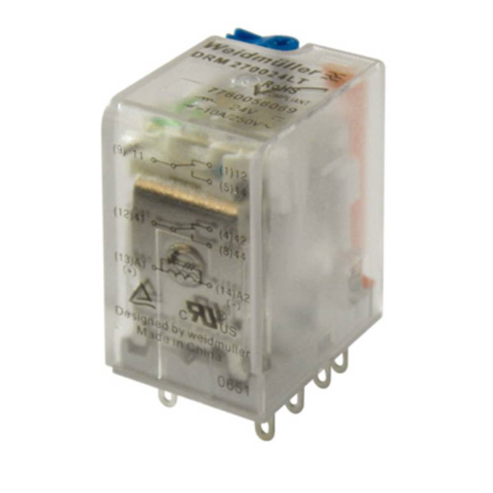 Weidmüller DRM270524L/2CO/24V AC Steekrelais 24 V/AC 10 A 2x wisselcontact 20 stuk(s)