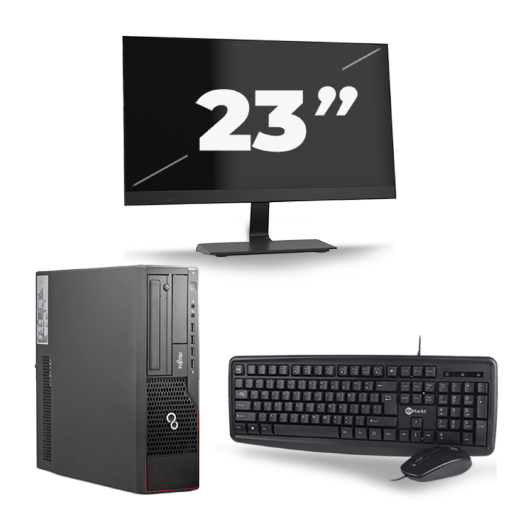 Fujitsu Esprimo E700 SFF - Intel Core i3-2e Generatie - 8GB RAM - 256GB SSD - Windows 10 + 1x 23 inch Monitor