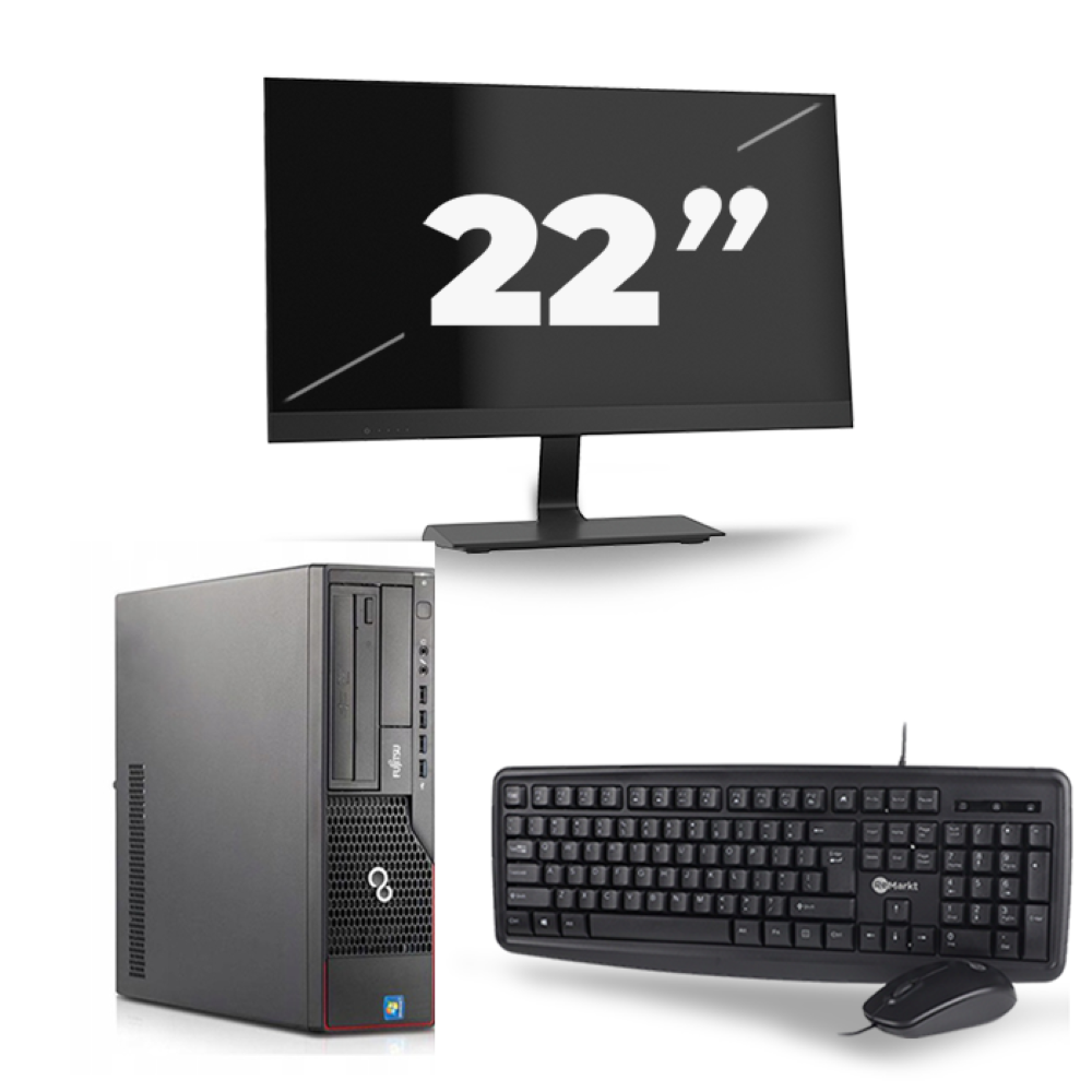 Fujitsu Esprimo E710 SFF - Intel Core i3-3e Generatie - 8GB RAM - 256GB SSD - Windows 10 + 1x 22 inch Monitor