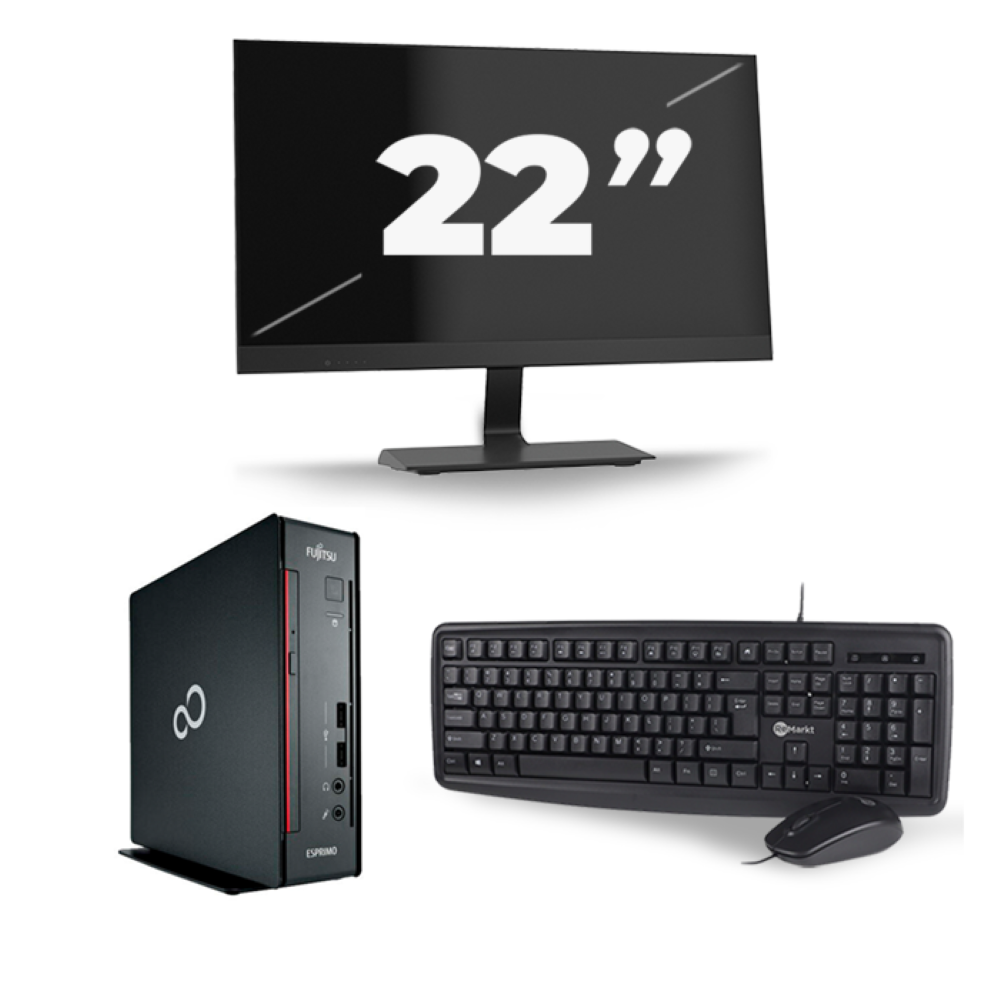 Fujitsu Esprimo Q556 USFF - Intel Core i7-6e Generatie - 16GB RAM - 256GB SSD - Windows 11 + 1x 22 inch Monitor