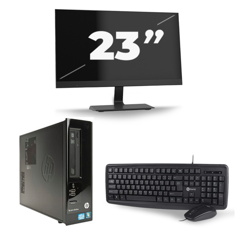HP Pro 3300 SFF - Intel Core i3-2e Generatie - 8GB RAM - 256GB SSD - Windows 10 + 1x 23 inch Monitor