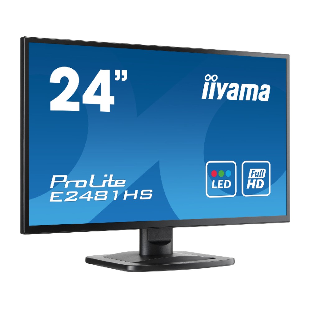 Iiyama ProLite E2481HS-1 - 24 inch - 1920x1080 - DVI - HDMI - VGA - Zwart