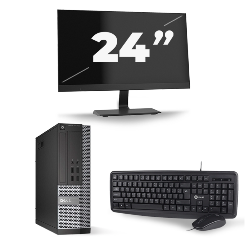 Dell Optiplex 7020 SFF - Intel Core i5-4e Generatie - 8GB RAM - 256GB SSD - Windows 10 + 1x 24 inch Monitor