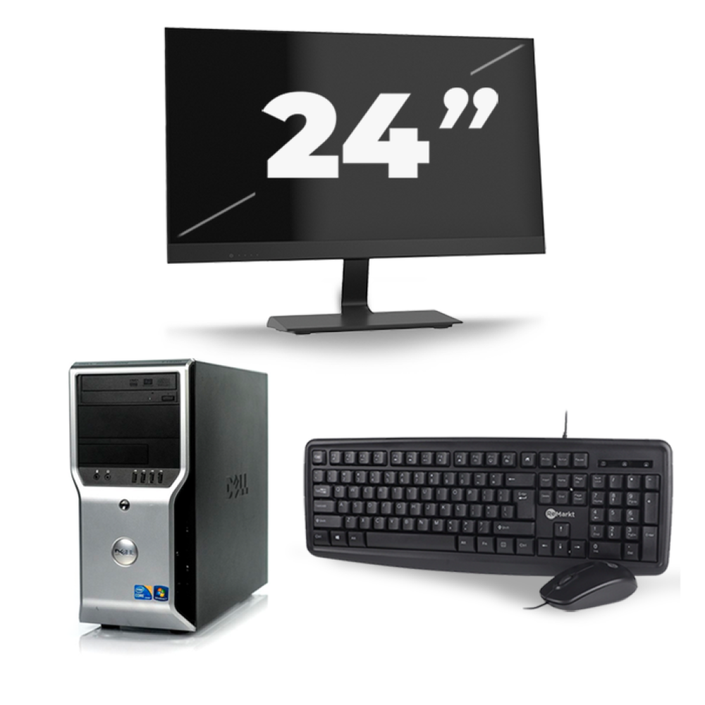 Dell Precision T1500 Micro Tower - Intel Core i3-1e Generatie - 8GB RAM - 256GB SSD - Windows 10 + 1x 24 inch Monitor
