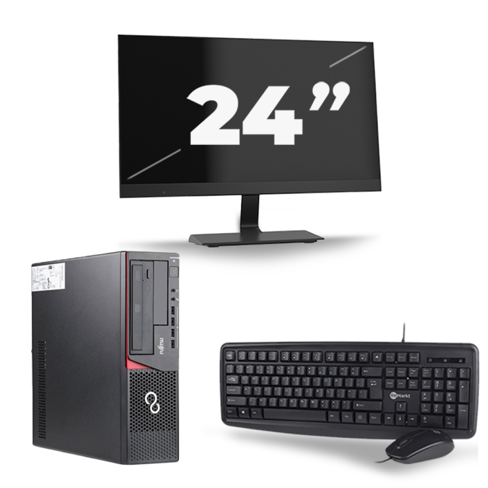 Fujitsu Esprimo E720 SFF - Intel Core i5-4e Generatie - 8GB RAM - 256GB SSD - Windows 10 + 1x 24 inch Monitor