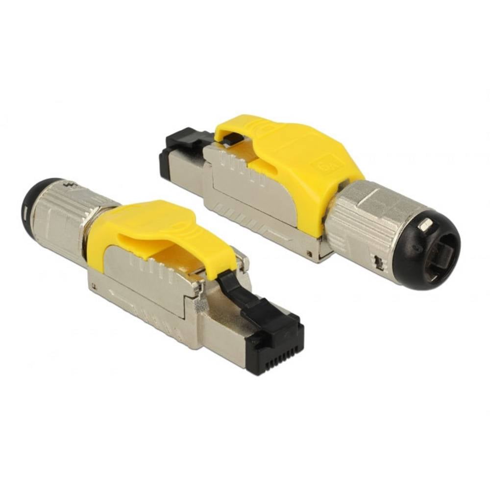 Delock 86287 RJ45-stekker op locatie CAT.6A metaal 86287 Zilver, Geel 1 stuk(s)