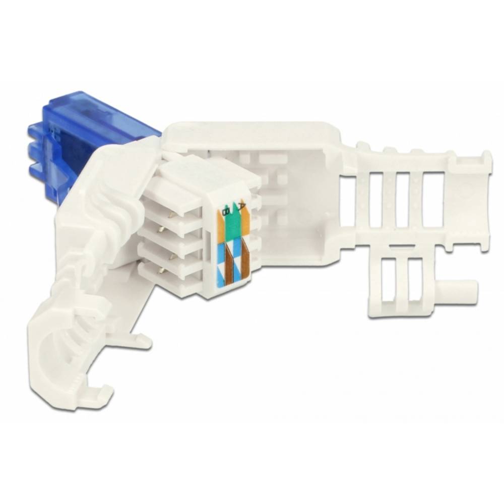 Delock 86417 RJ45-stekker CAT.6A UTP zonder gereedschap 2 stuks 86417 Blauw, Wit 1 stuk(s)