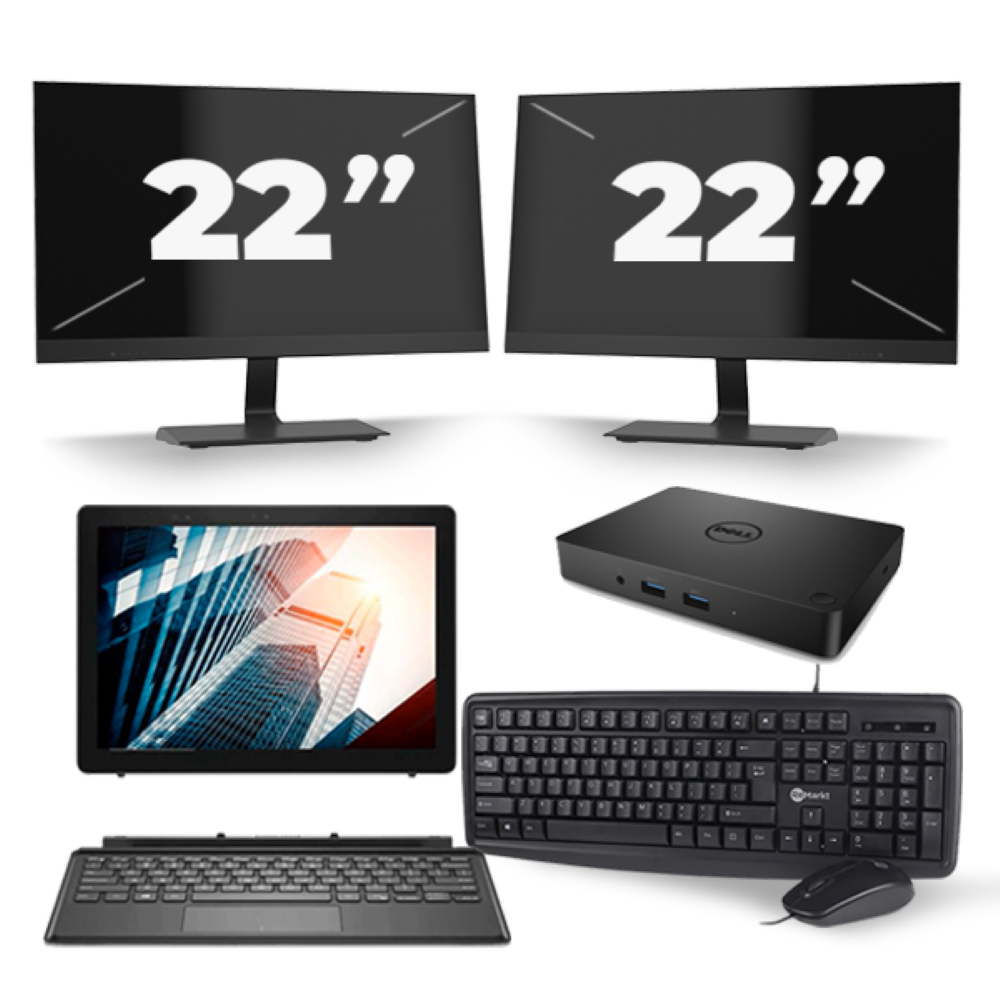 Dell Latitude 5285 - Intel Core i5-7e Generatie - 12 inch - 8GB RAM - 256GB SSD - Windows 11 + 2x 22 inch Monitor