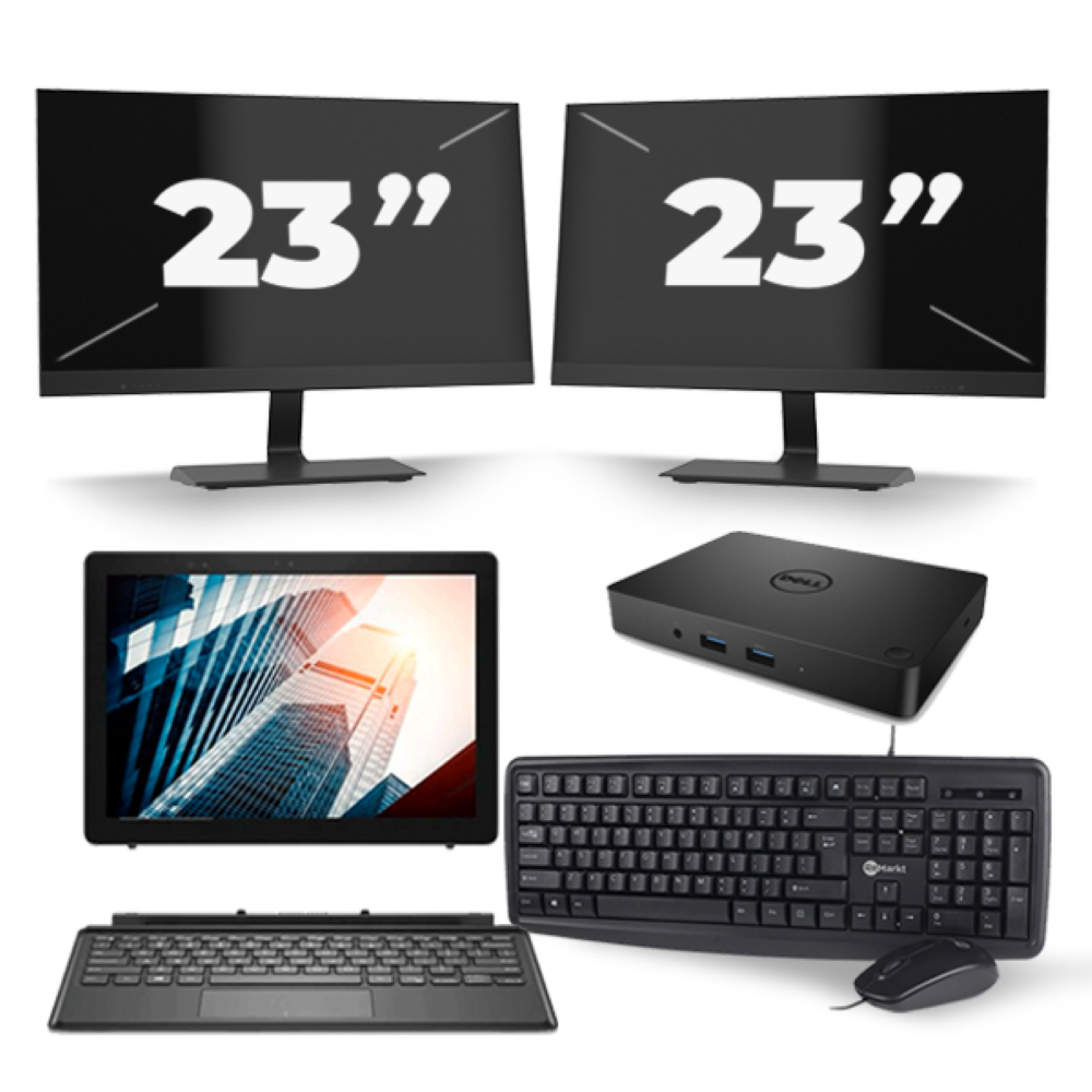 Dell Latitude 5285 - Intel Core i5-7e Generatie - 12 inch - 8GB RAM - 256GB SSD - Windows 11 + 2x 23 inch Monitor