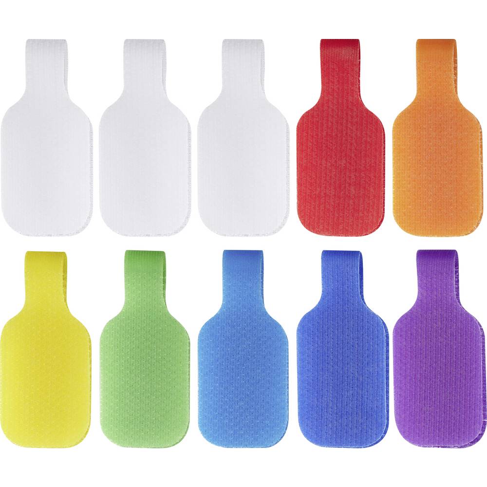 SpeaKa Professional SP-13756884 Kabelmarkering Markeringsvlak: 20 x 38 mm Wit, Rood, Oranje, Geel, Groen, Hemelsblauw, Blauw, Violet 10 stuk(s)