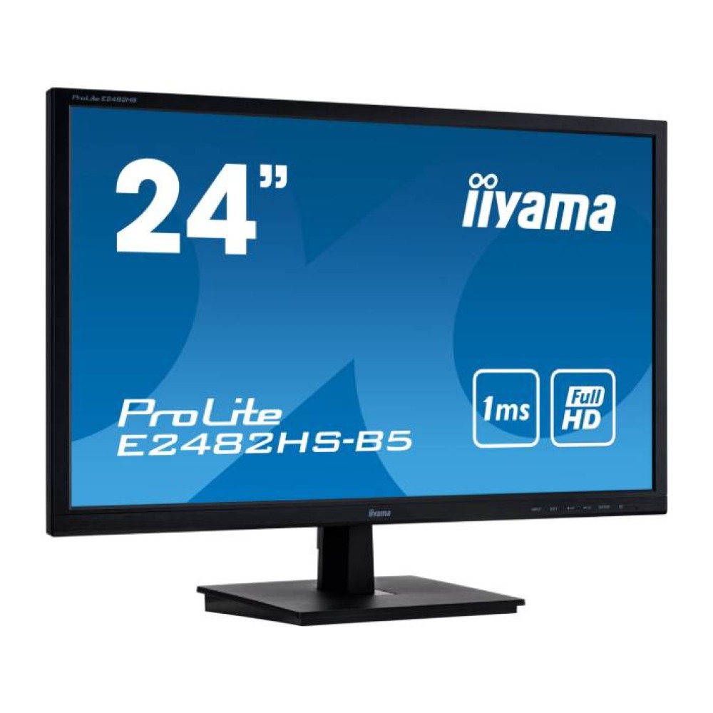 Iiyama ProLite E2482HS - 24 inch - 1920x1080 - DVI - HDMI - VGA - Zwart