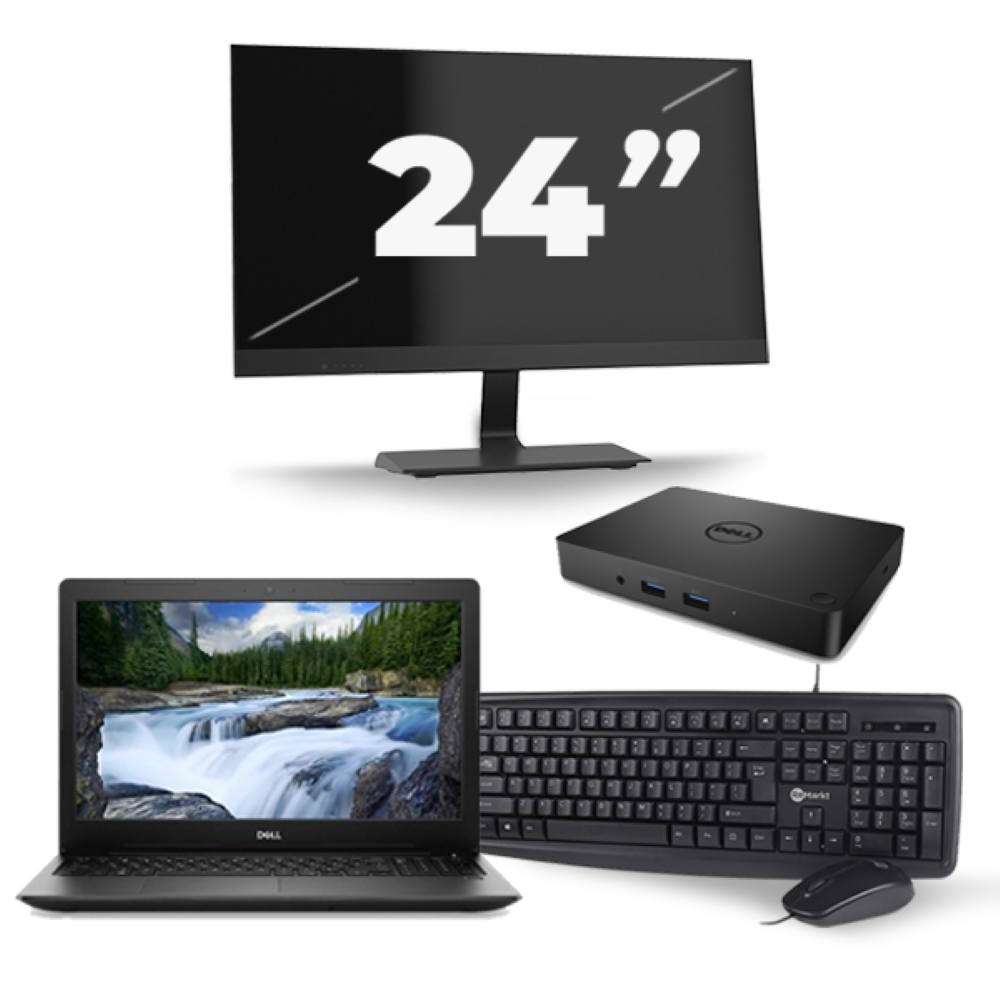 Dell Latitude 3590 - Intel Core i5-7e Generatie - 15 inch - 8GB RAM - 256GB SSD - Windows 11 + 1x 24 inch Monitor