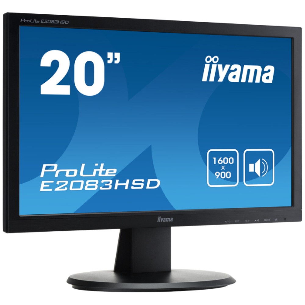 Iiyama ProLite E2083HSD - 20 inch - 1600x900 - DVI - VGA - Zwart