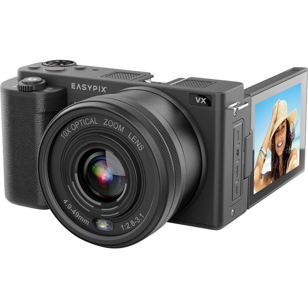 Easypix VX6430 Digitale camera 64 Mpix Zoom optisch: 10 x Zwart 4K video