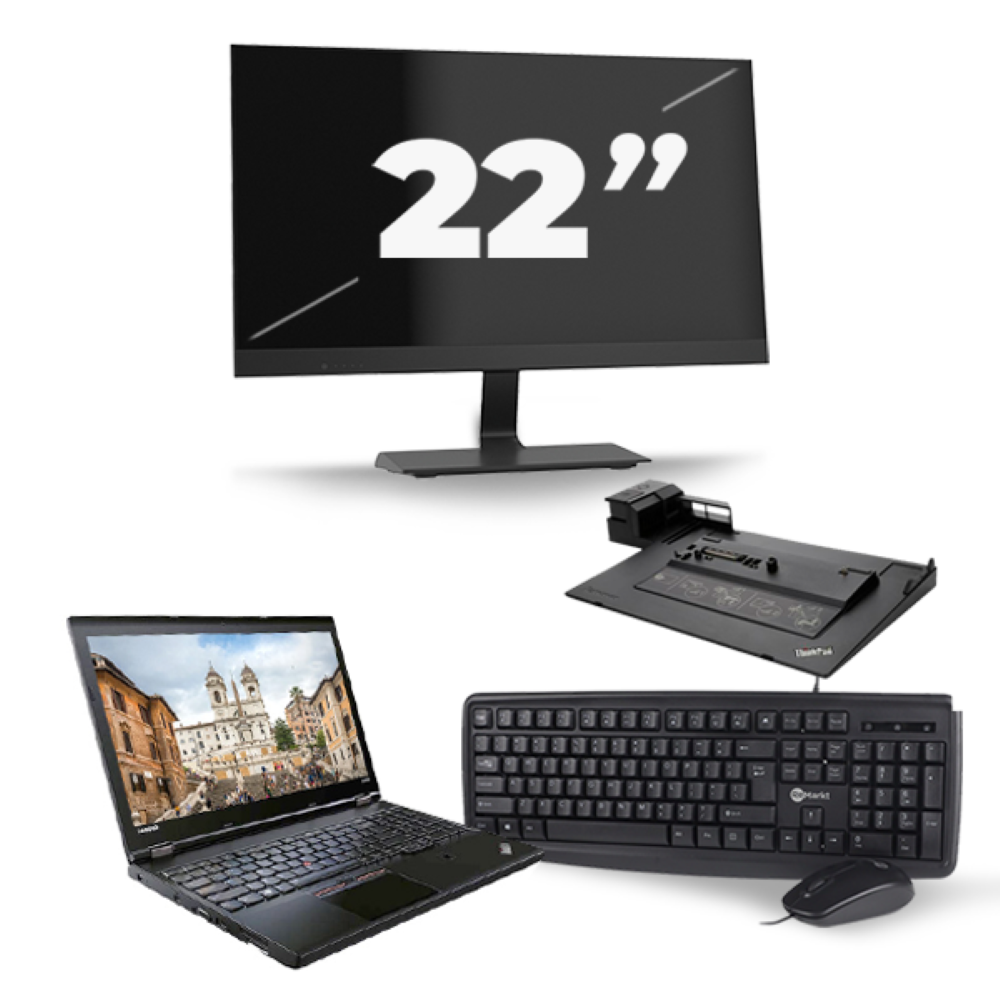 Lenovo ThinkPad L560 - Intel Core i5-6e Generatie - 15 inch - 8GB RAM - 256GB SSD - Windows 11 + 1x 22 inch Monitor