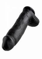 King Cock Realistische Dildo met Ballen 30 cm    - Zwart