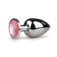 Easytoys Metalen buttplug met roze steen