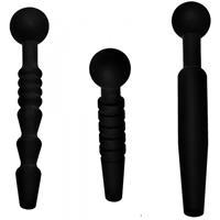 Master Series Dark Rods Siliconen 3-delige Penis Plug Set - Zwart