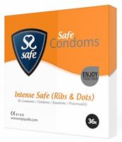 SAFE INTENSE SAFE CONDOMS(RIB/NOP)36PC