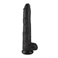King Cock Realistische Dildo met Ballen 35 cm    - Zwart
