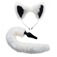 tailz White Fox Buttplug & Haarband Set