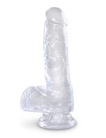 King Cock Clear Dildo „Cock with Balls 6“, 15 cm