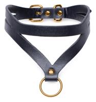 Master Series Bondage Baddie Collar Met O-ring - Zwart/Goud