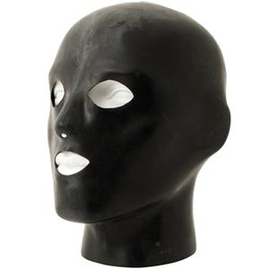 misterb Mister B Rubber Heavy Duty Anatomical Hood With Holes   - Zwart - S/M
