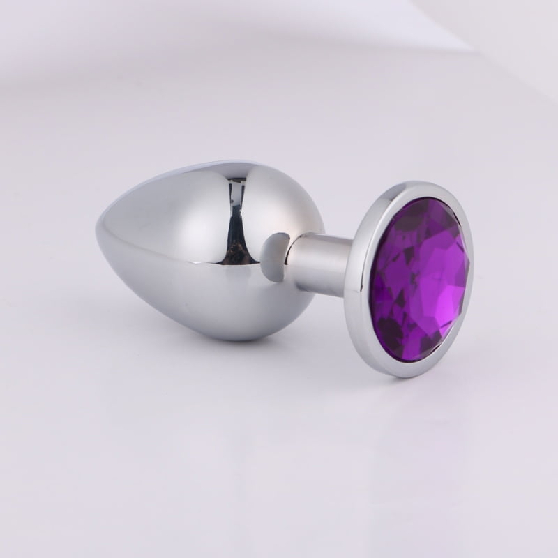 Erotic Treasure Aluminium Butt plug met diamant - Large