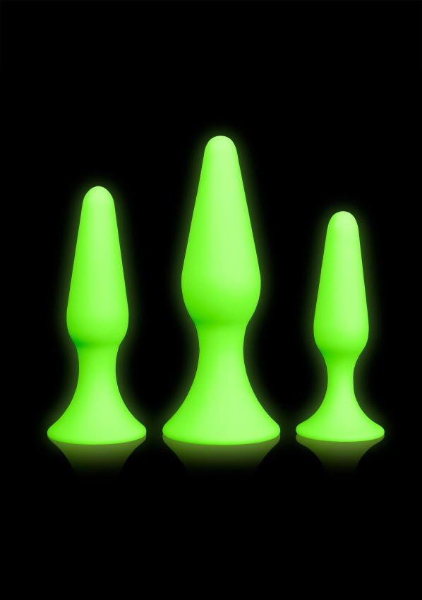 Ouch! Glow in the Dark - Butt plug set - siliconen