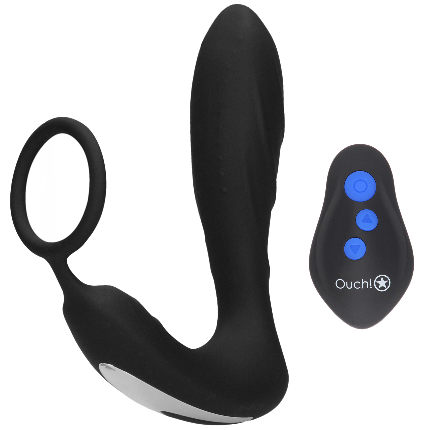 Ouch! E-stimulation - Vibrerende Butt Plug & Cockring met electro
