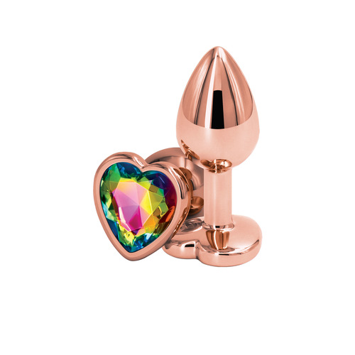 NS Novelties  Rear Assets Rose Gold Aluminum Heart Butt Plug S
