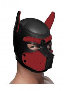 Neoprene Puppy Hood - Black and Red