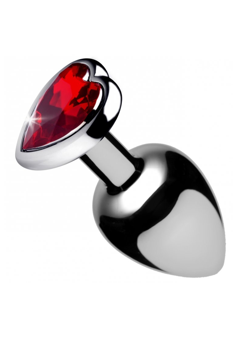 Red Heart Gem Anal Plug Small - Red