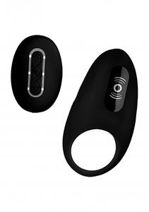 Vibrating Cock Ring with Remote Control - Black